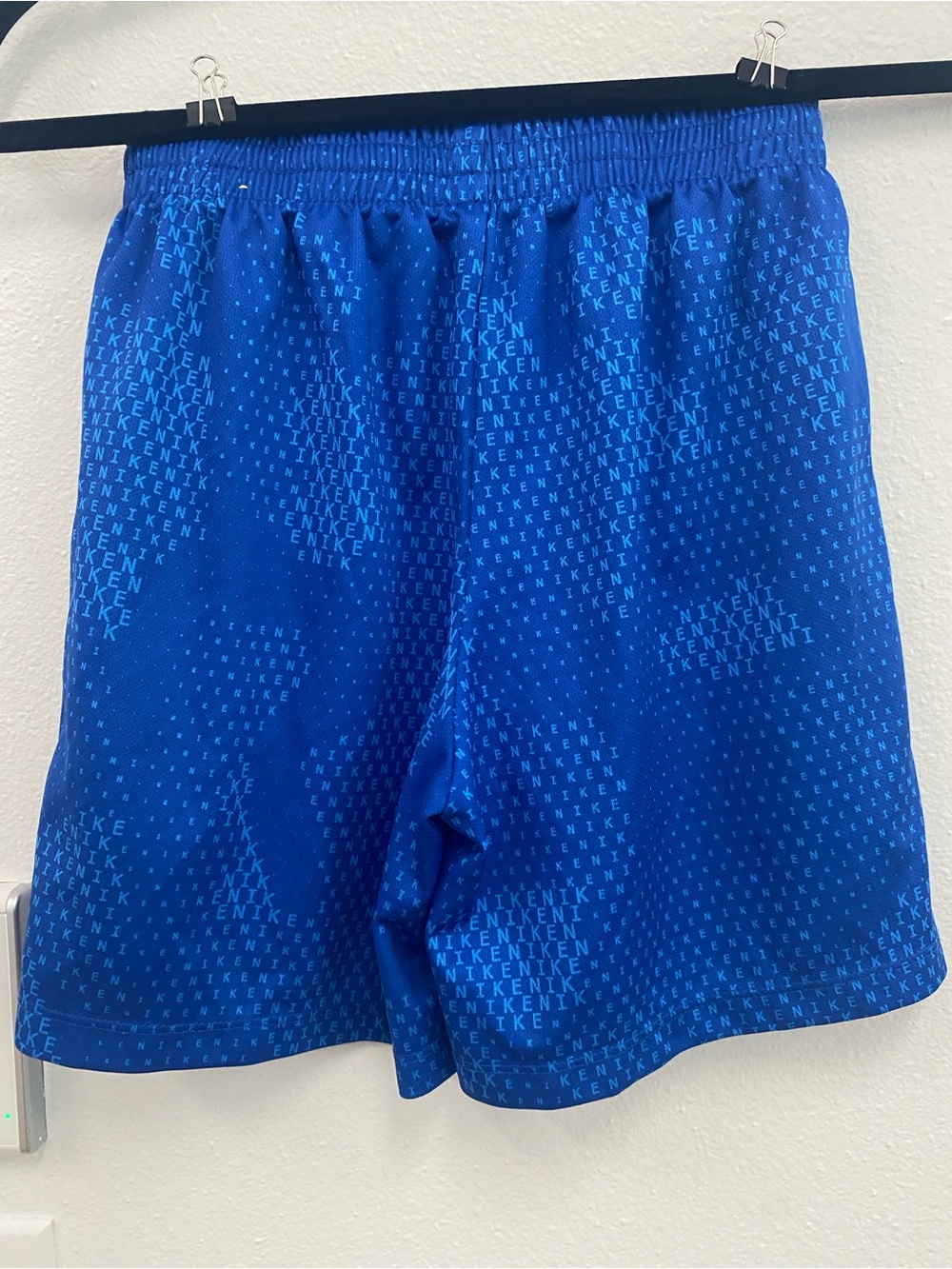 Nike Royal Blue Kids Athletic Shorts with White Swoosh - Picture 3 of 3